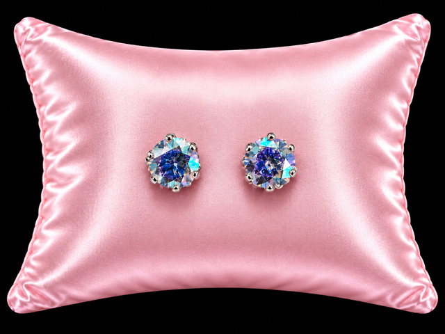 9ct Gold &amp; Iridescent CZ Stud Earrings