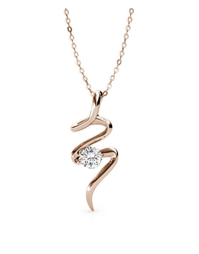 Pendentifs Spirale - Or Rosé et Cristal