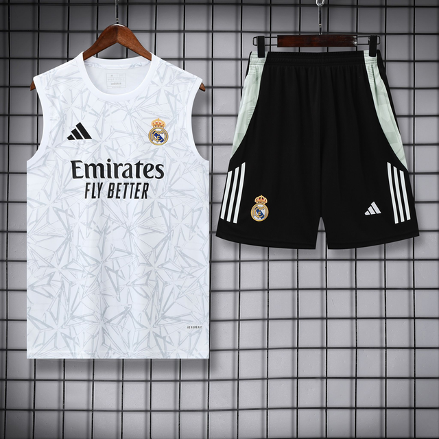 Conjunto completo tirantes Real Madrid PRE-PARTIDO - Versión Fan - 25-26