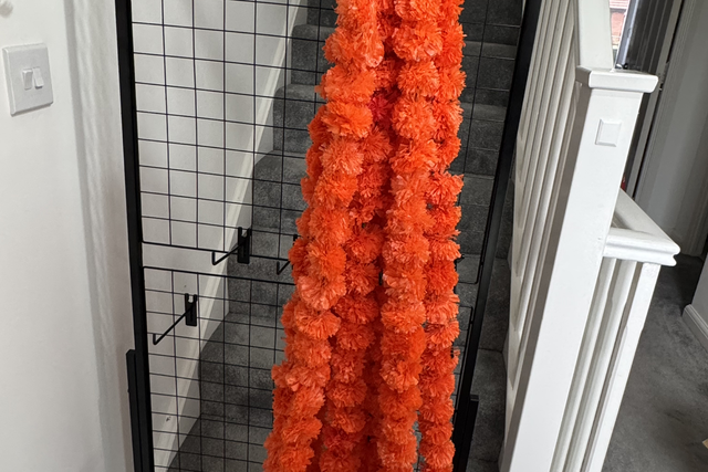 Orange marigold hangings (pair)