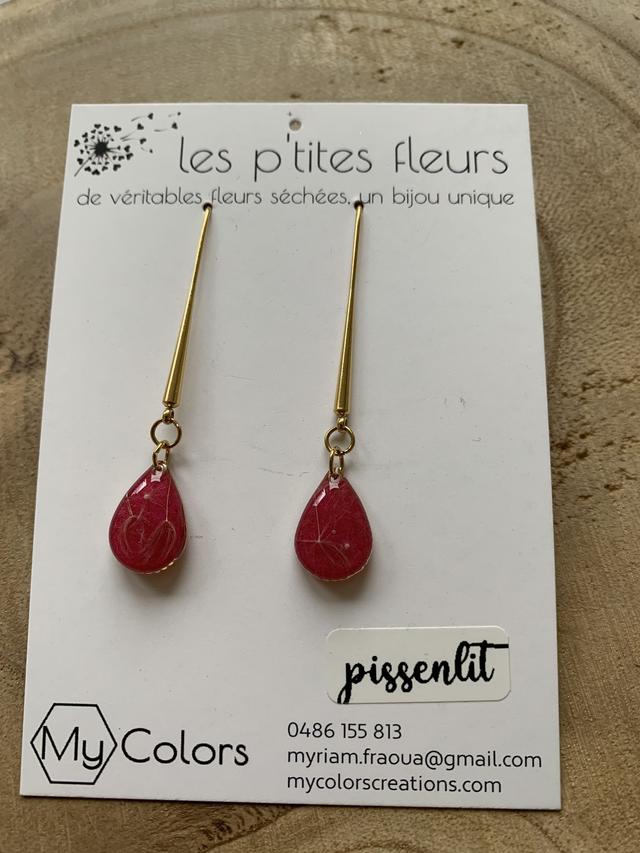 Pissenlits - boucles d'oreilles pendantes