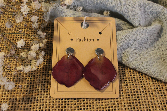Boucles d'oreilles pétales rose - Couleur Argent