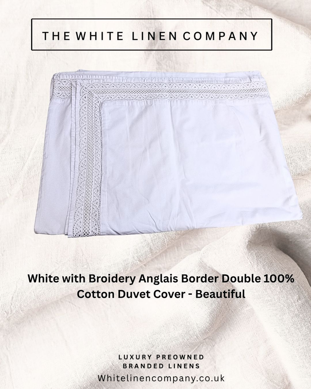 Laura Ashley - Very Pretty White Embroidered Cotton - King 100% Cotton