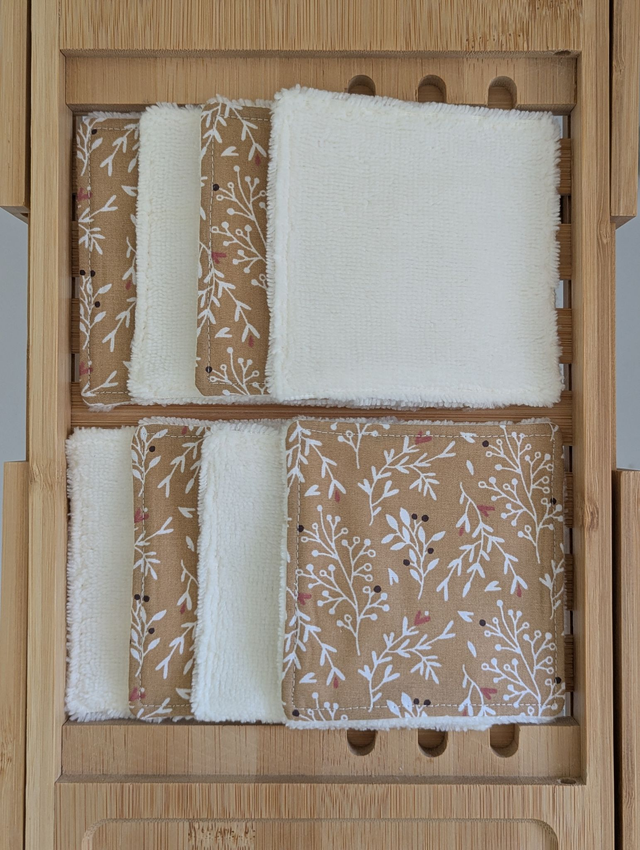 Ensemble panier avec lots de 8 lingettes et de 8 carrés visage - Gaïa