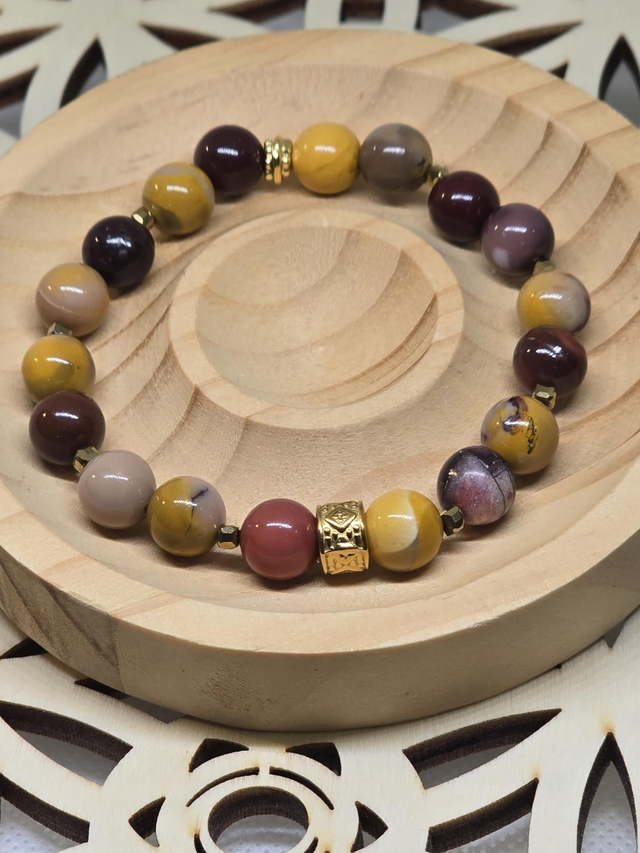 Bracelet Jaspe Mokaïte 0,8 cm 