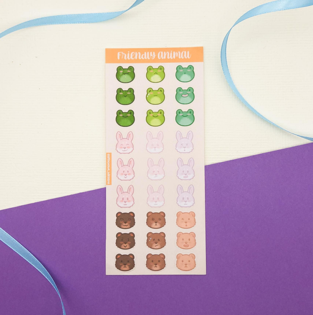 Friendly animal naklejki washi