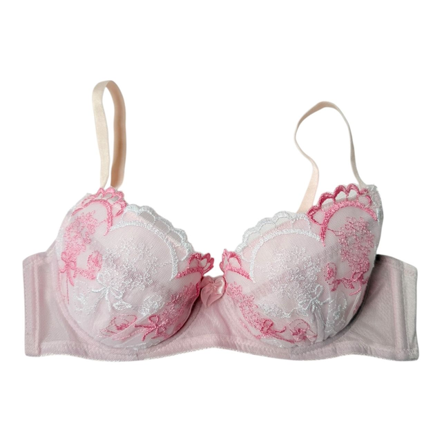 Pink + white bow Japanese Bra UK 32B   