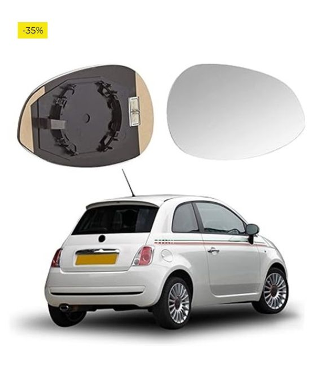 Cristal de Espejo Reemplazar para Fiat 500 Hatchback/500 C, Retrovisor Exterior Ajustable Adecuado Reemplazar para Fiat Punto