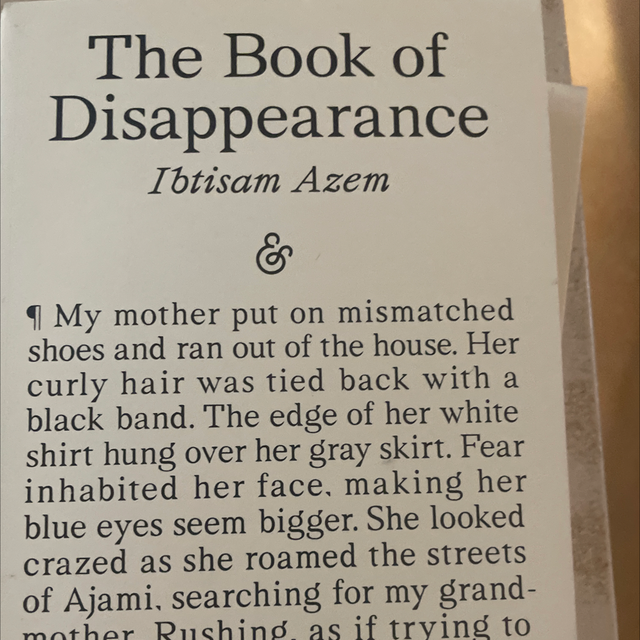 Book Of Disappearance Ibtisam Azem