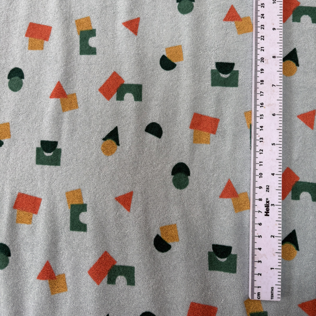 Printed Shapes Pale Aqua Towelling