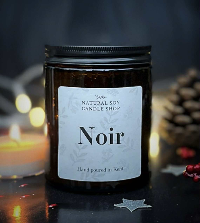Noir Scented Candle in Amber Jar