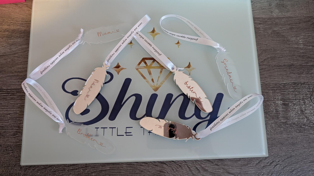 Personalised Memorial Feather Bauble