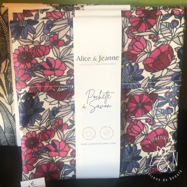 Pochette à Savon Fleurs (en coton enduit)