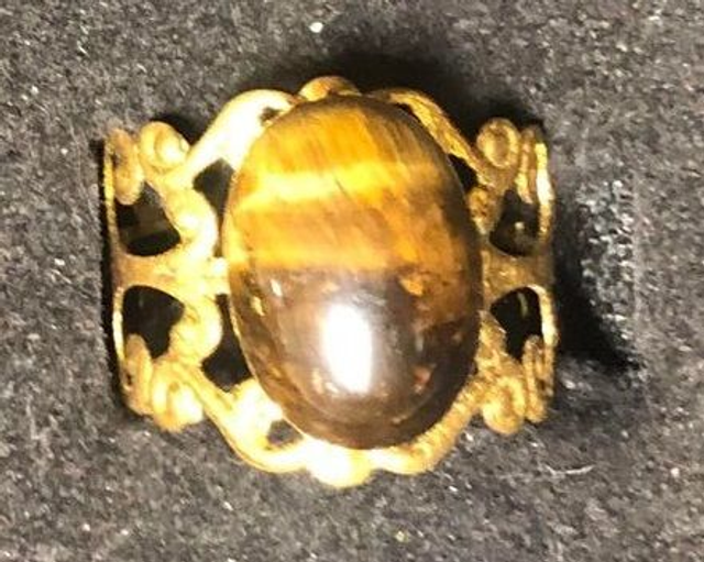 oeil de tigre (bague baroque dorée) 