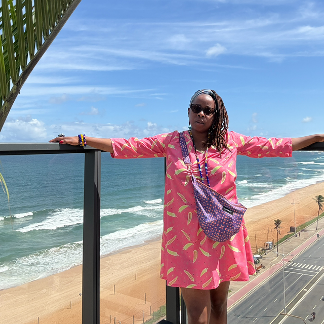 Ewà robe tunique imprimée Gombos Rose