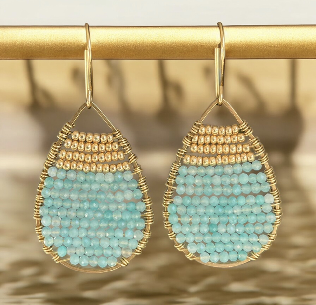 Boucles d’oreilles Bohème en Amazonite