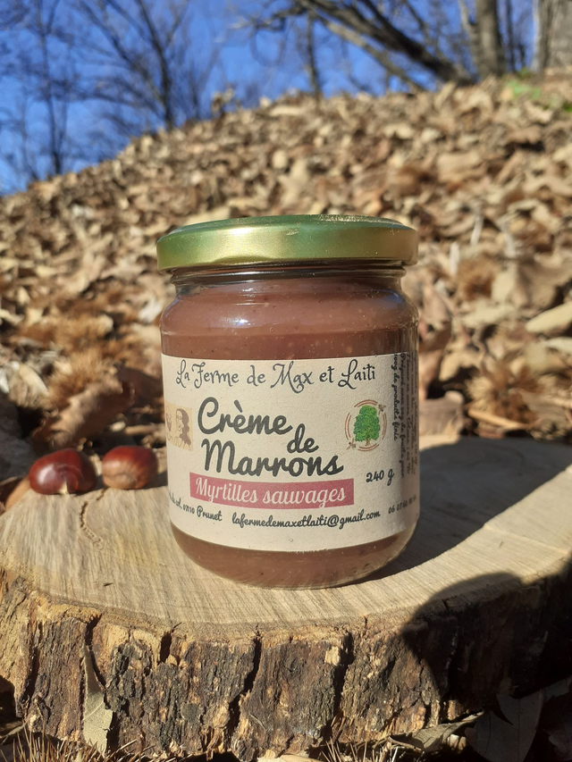 Crème de marrons aux myrtilles sauvages d'Ardèche 240g