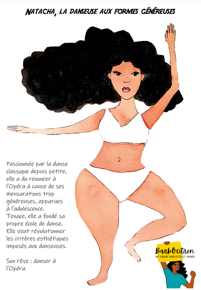 Poupée de papier Natacha, la danseuse aux formes généreuses