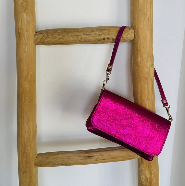 Tas donker roze glitter