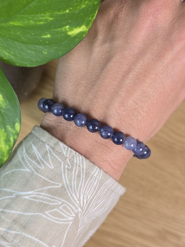 Cordiérite (lolite) - Bracelet avec perles de 8 mm