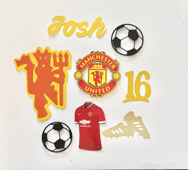 Personalised Manchester United red Devil Cake topper