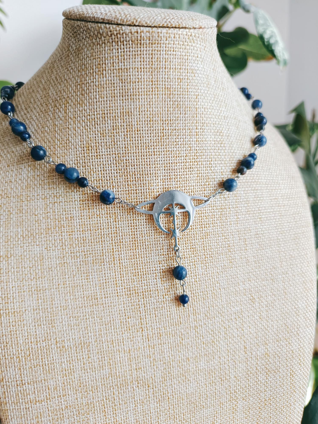 COLLIER - COSMIC VIBES (argenté/sodalite)