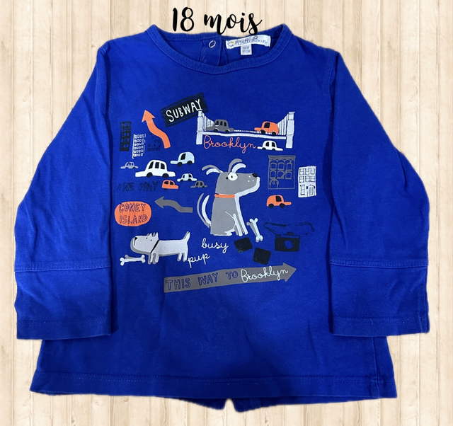 Teeshirt ML, bleu, Kitchoun 