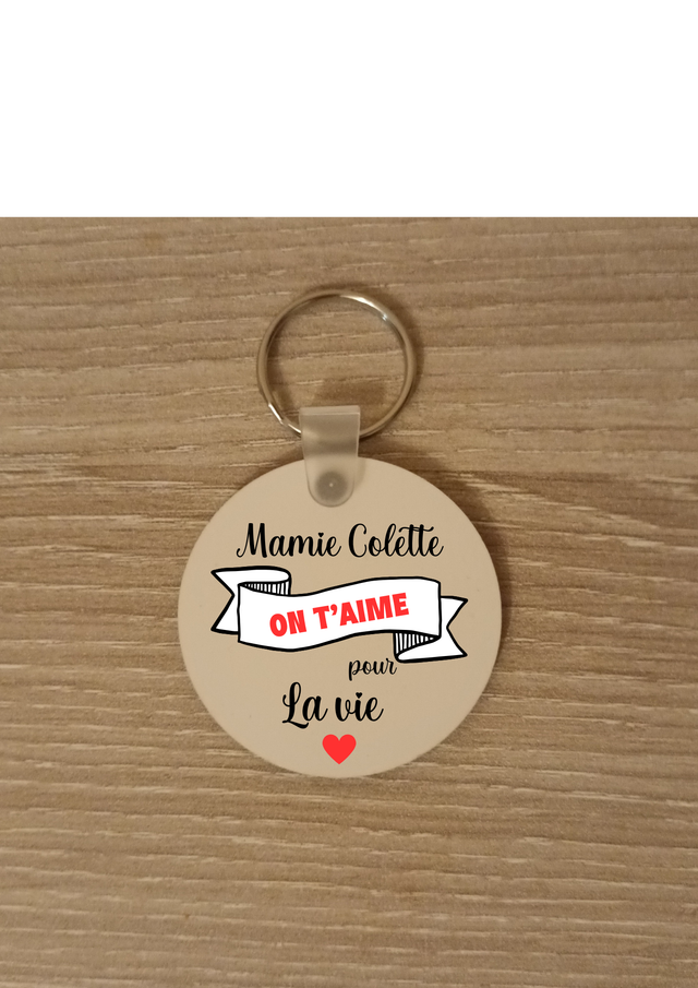 Porte clé mamie on t&#039;aime pour la vie 