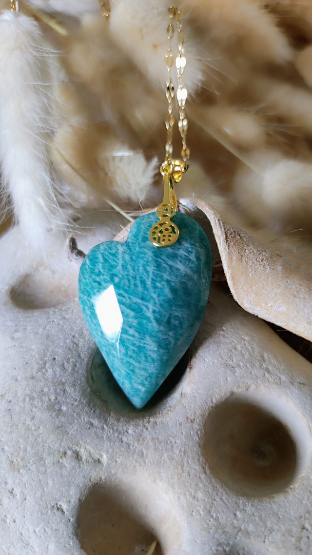 Pendentif Coeur Amazonite 
