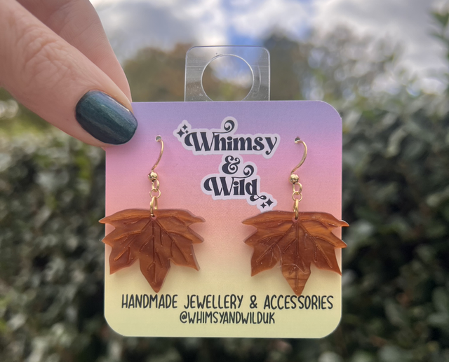 Statement Autumn leaves (brown acrylic) 