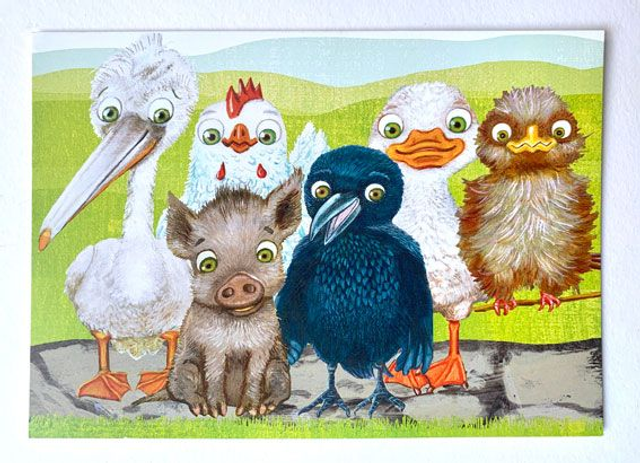 Böhm & Böhm - Postkarte "Alle sechse" / Postcard "All Six"