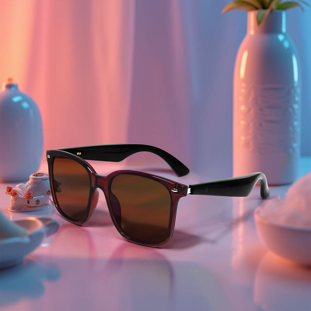 Lunettes traducteur instantané Bluetooth connectées marron