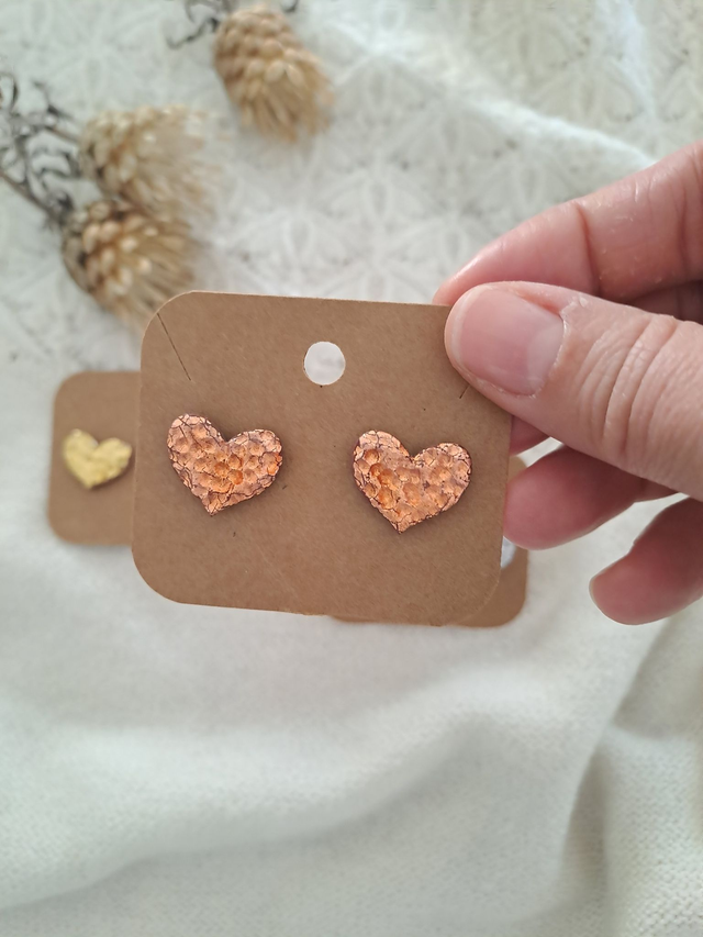 Cœurs effet martelé cuivré