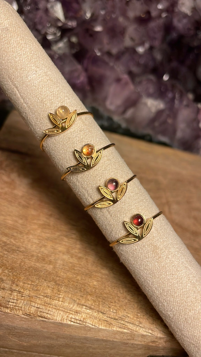 Bague UNA - Acier inoxydable et Pierres