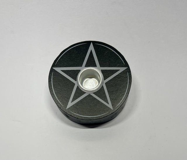 Wooden Pentacle Spell Candle Holder 