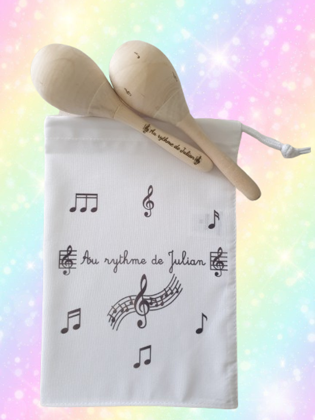 Maracas en bois personnalisé