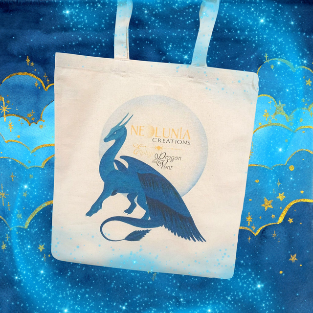 Tote-bag Made in France : Elphyr, dragon du vent