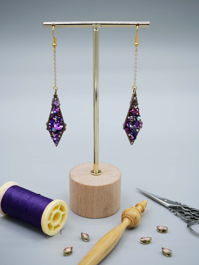 Granité Myrtille (Boucles d&#039;oreilles)