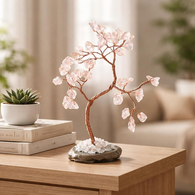 Arbre "Cristal de roche" sur agate