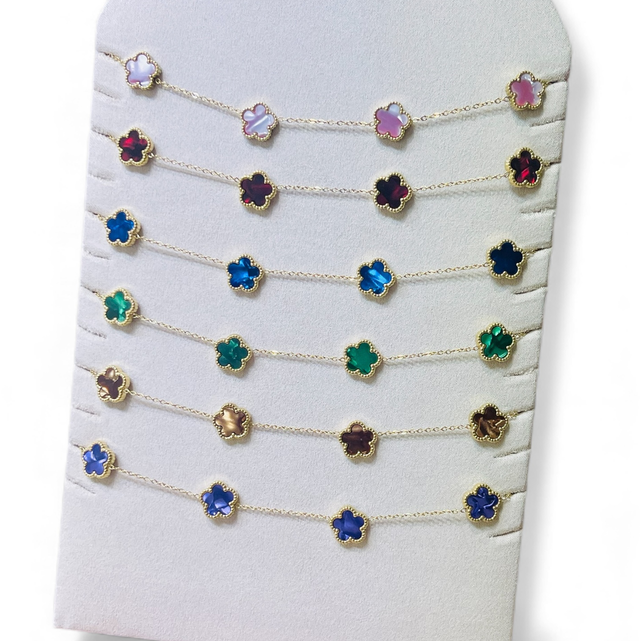 Collier trèfle nacré 