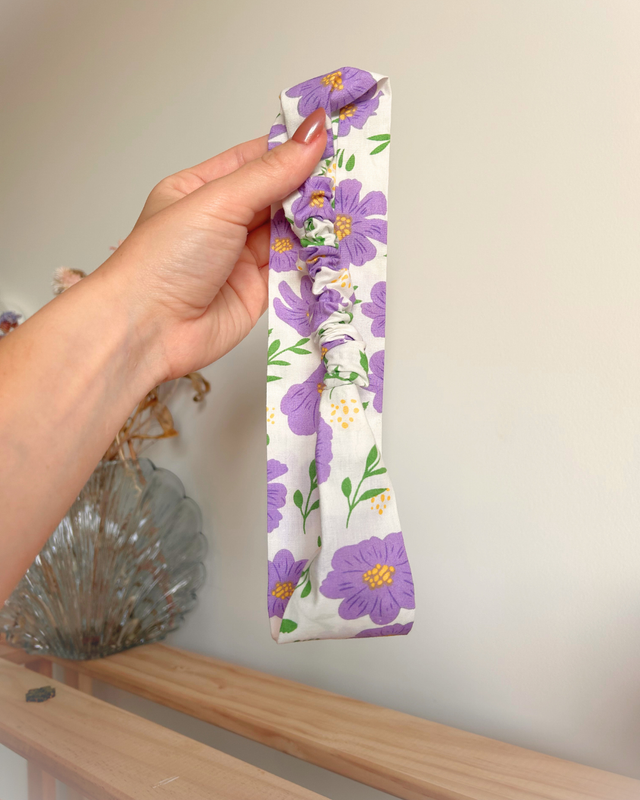 Bandeaux / Headband - Fleurs violettes