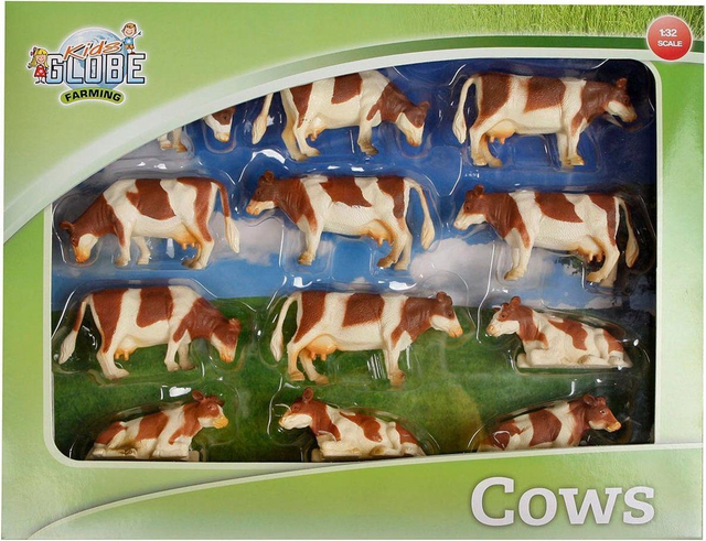 Kids Globe 571968 Coffret 12 vaches Rouge 