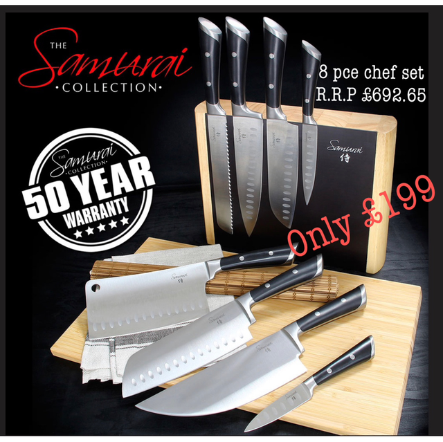8pce (B) Samurai Collection Chef Knifes  (free postage)