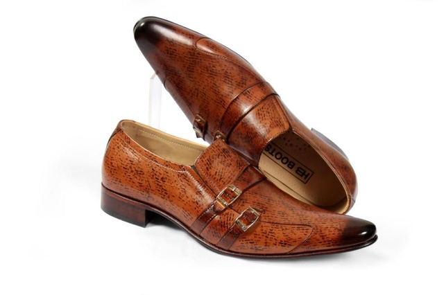 Classic Brown Leather Pointed Toe Dress Shoe