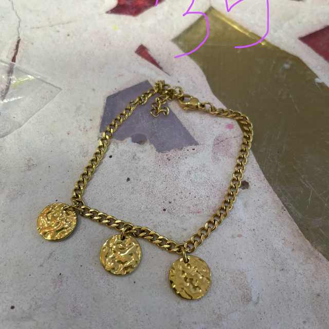 Bracelet Tan Tao doré 3 pampilles  