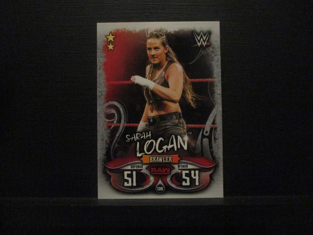 Sarah Logan - Raw Slam Attax Live Original Trading Card #136