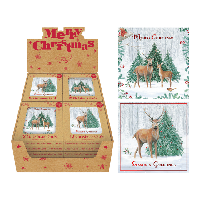 Woodland Scene 12 Pack Christmas Cards - £2.99 per pack