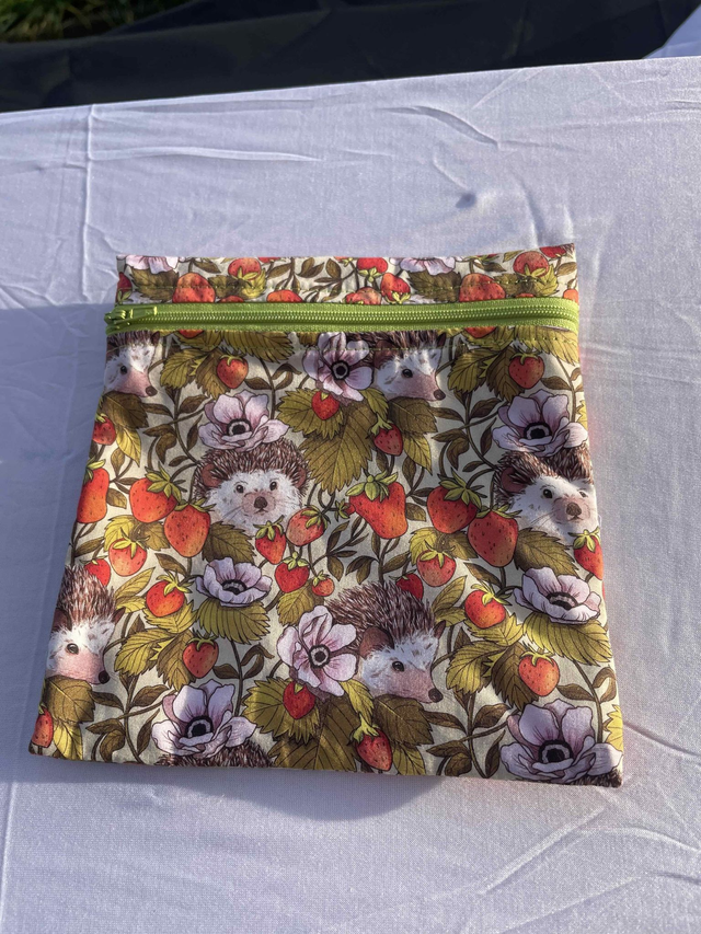 Pochette à collation zip hérisson