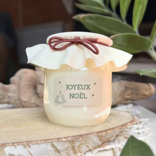 Bougie yaourt « joyeux noël »