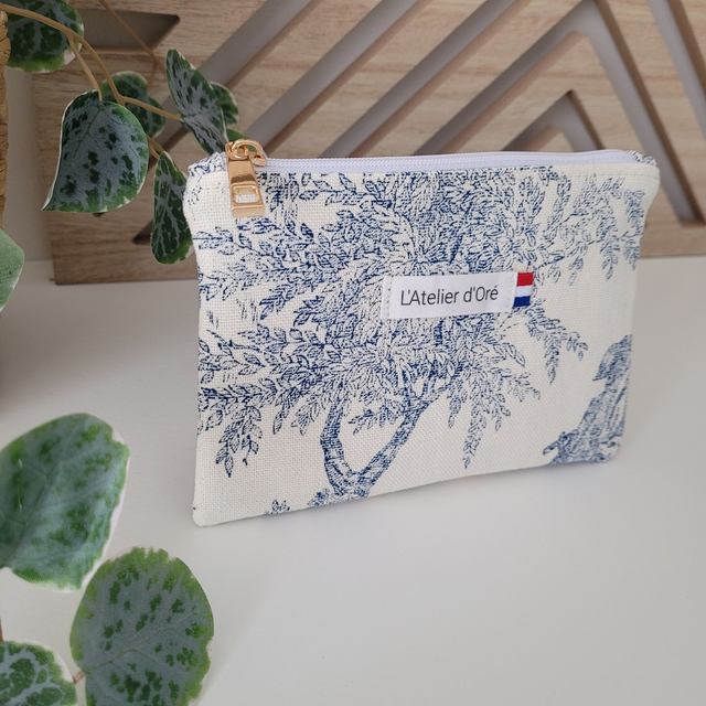 Trousse Chloé toile Jouy bleue